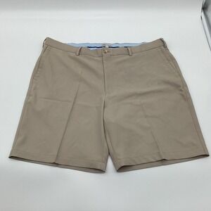 Peter Millar Shorts Mens 40 Khaki Performance Salem Crown High Drape Golf Sport